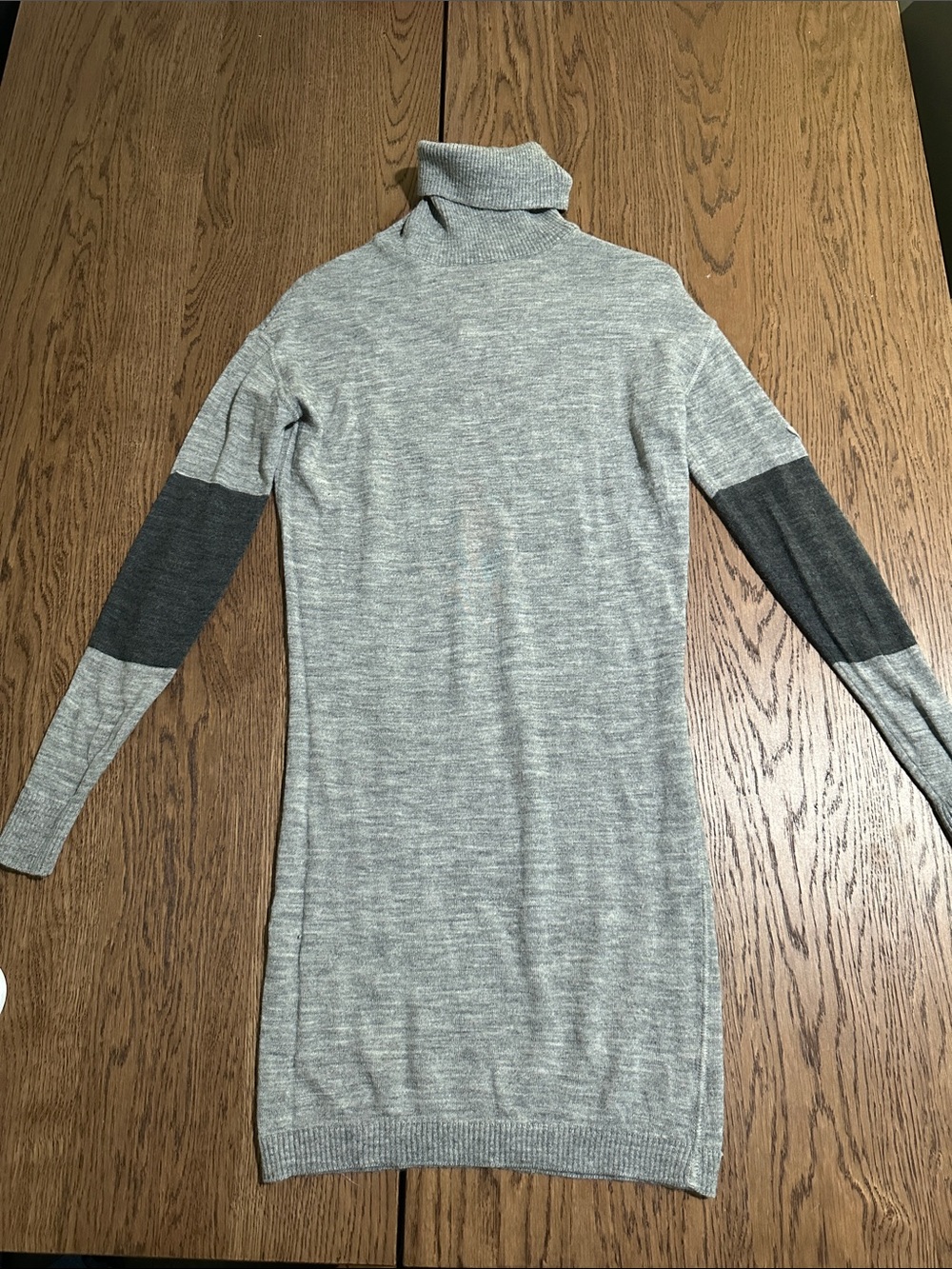 Diesel Women's Grey Turtleneck Sweater Dress/tunic with Dark Sleeve Panels XS